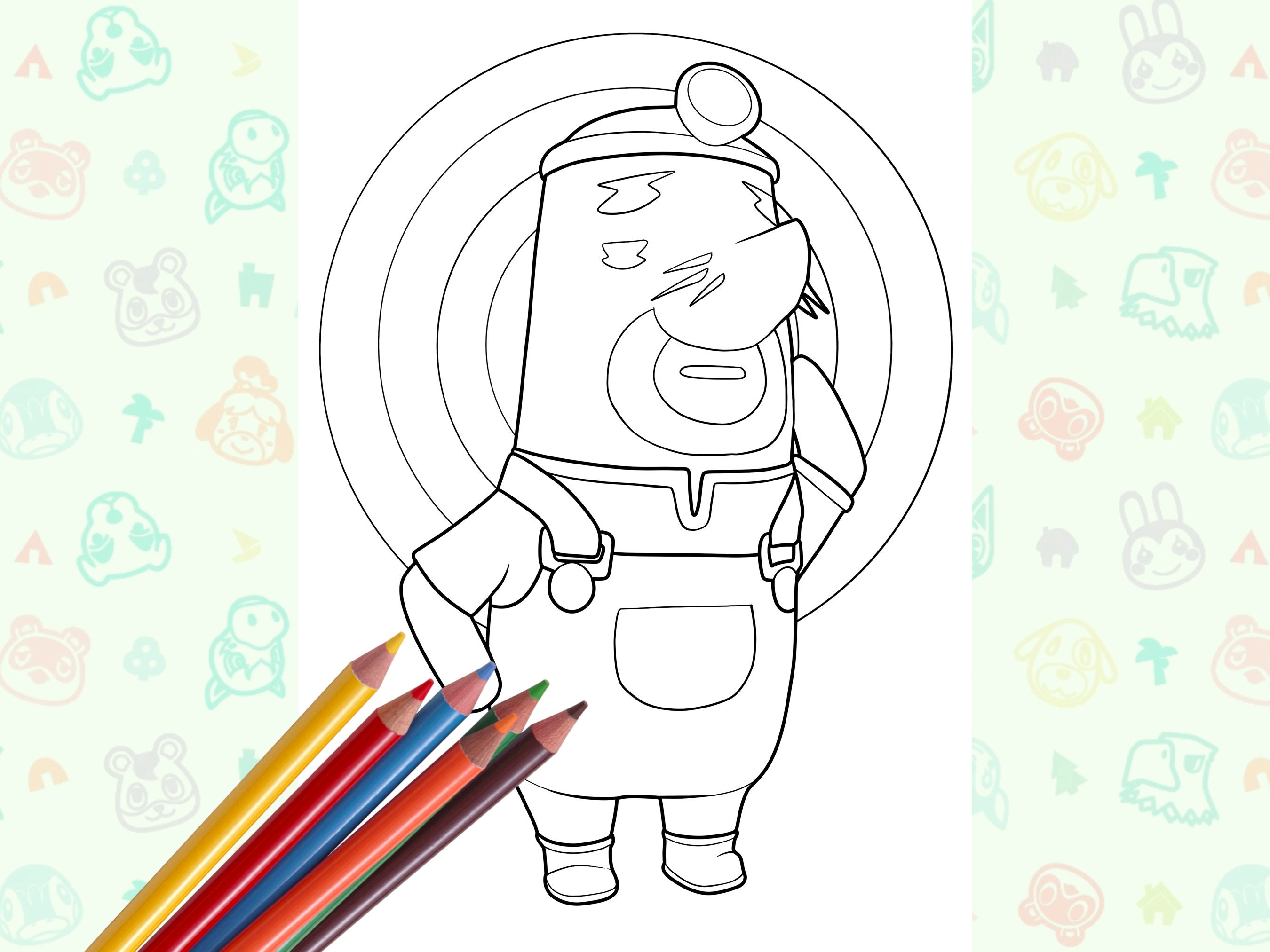 Animal crossing new horizons coloring book coloring pages acnh game activity pages for kids and adults acnh digital printable download