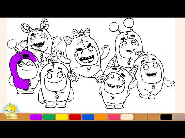 Oddbods coloring oddbods paint and coloring for toddlers and drawing for kids