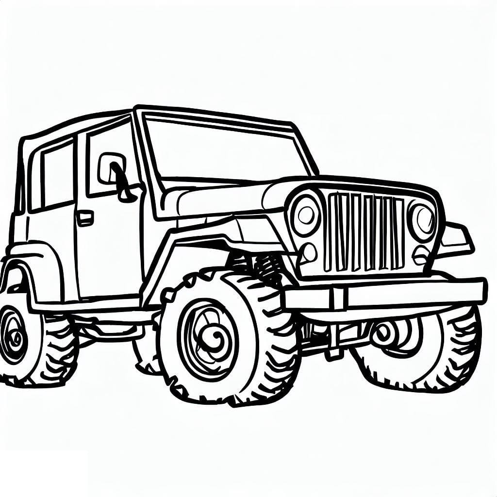 A jeep car coloring page