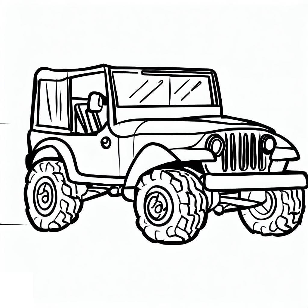 Cool jeep coloring page