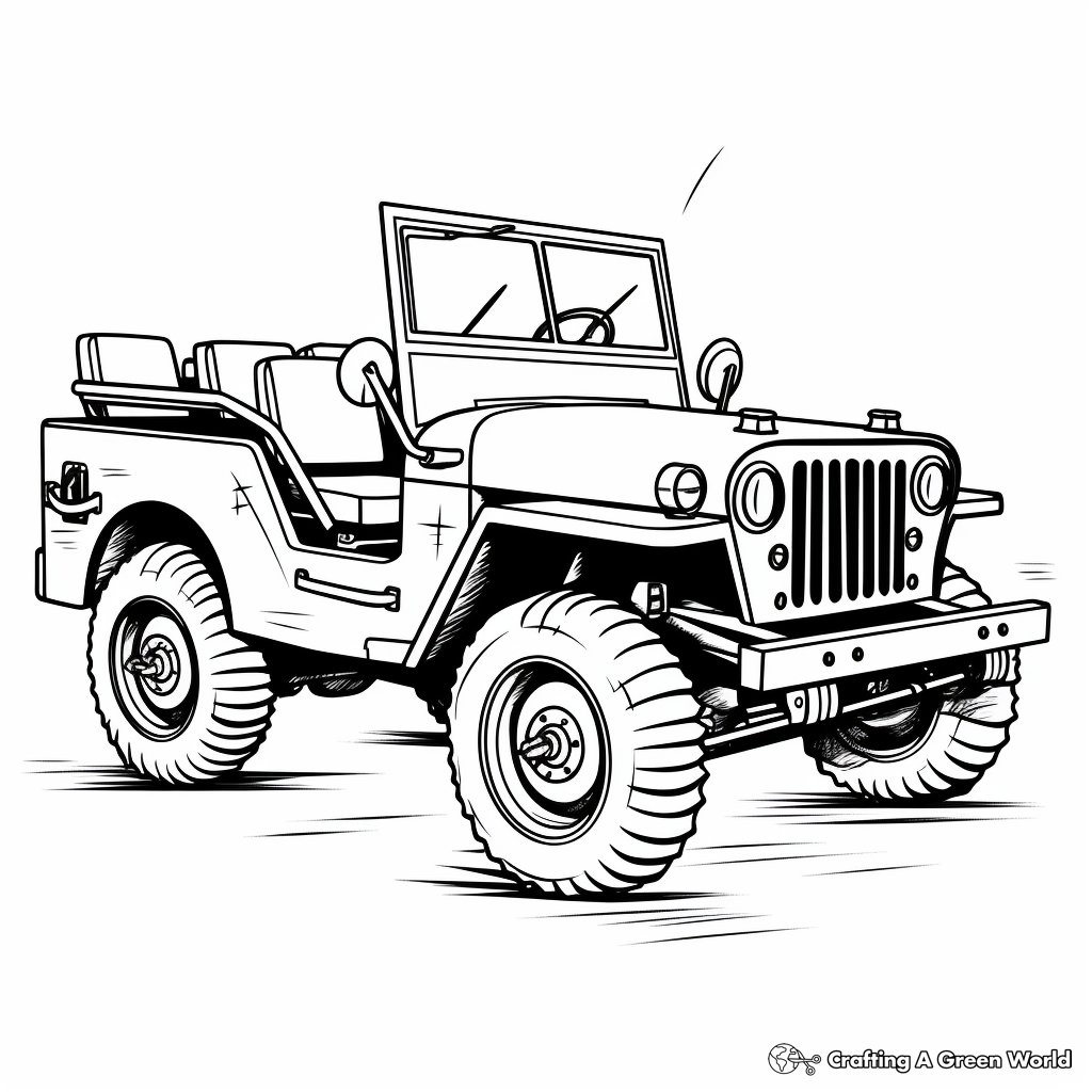 Army jeep coloring pages