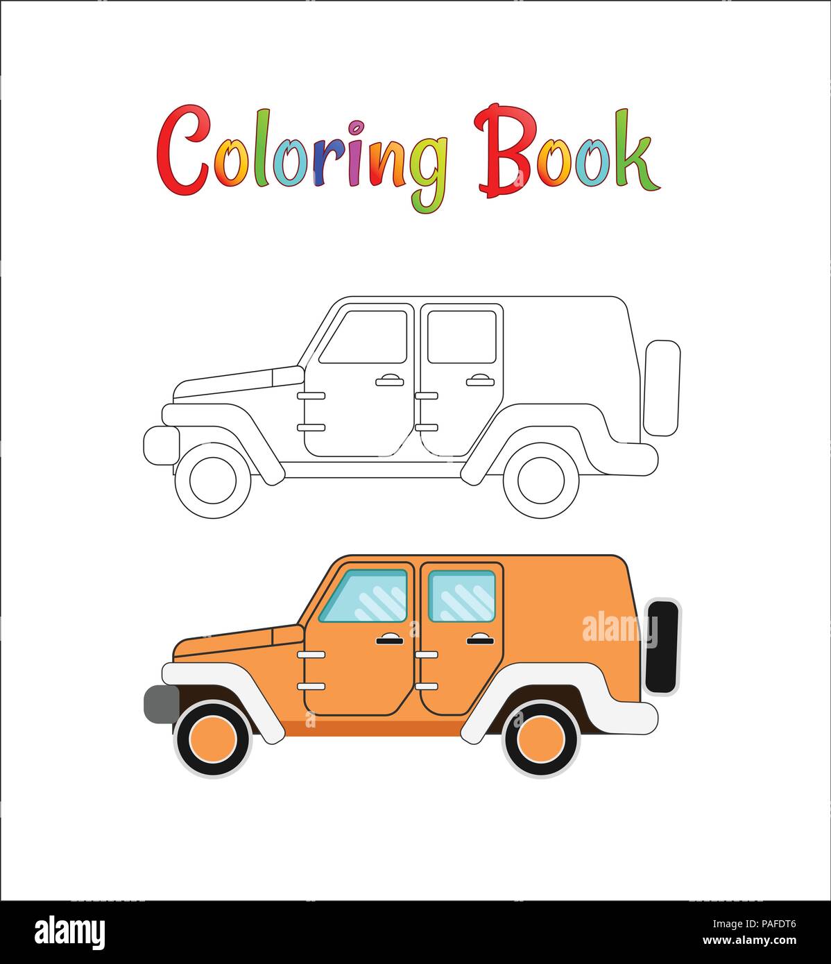 Safari jeep wrangler coloring pages for kids vector illustration eps stock vector image art