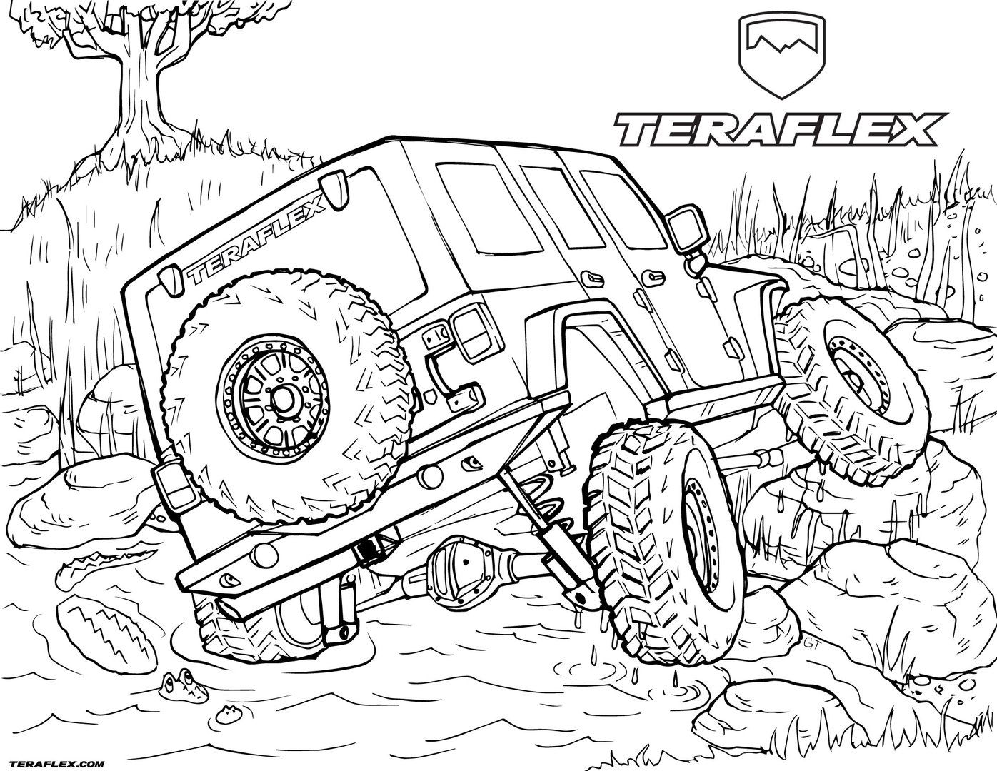 Explore the thrills of jeep coloring pages