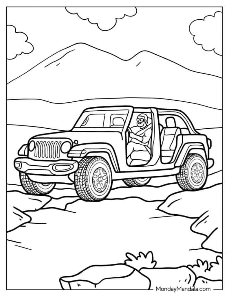 Jeep coloring pages free pdf printables