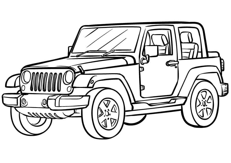 Print jeep coloring page