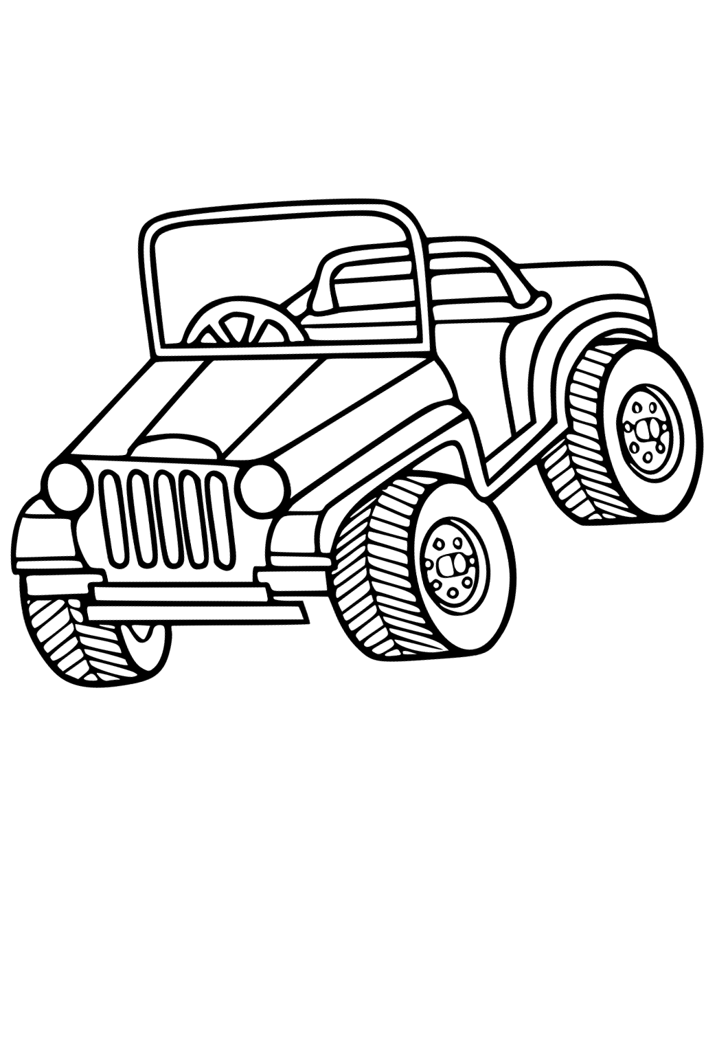 Free printable jeep cabriolet coloring page for adults and kids