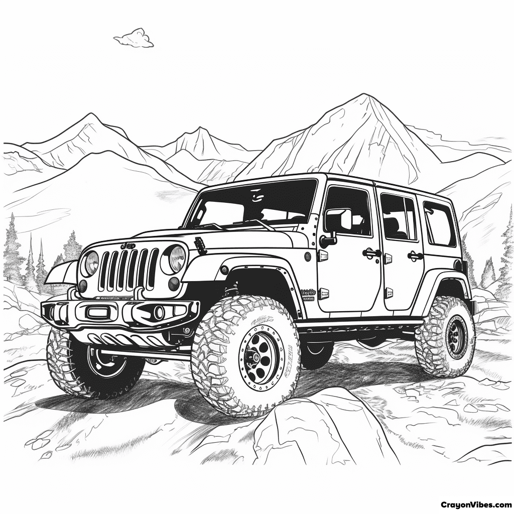 Jeep coloring pages free printables for kids adults