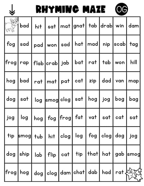 Rhyming worksheets for kindergarten