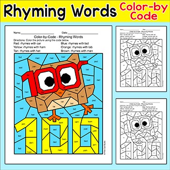 Cvc rhyming words th day coloring page days of school printable activity