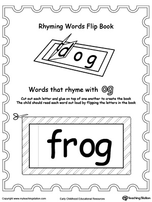 Free printable rhyming words flip book og