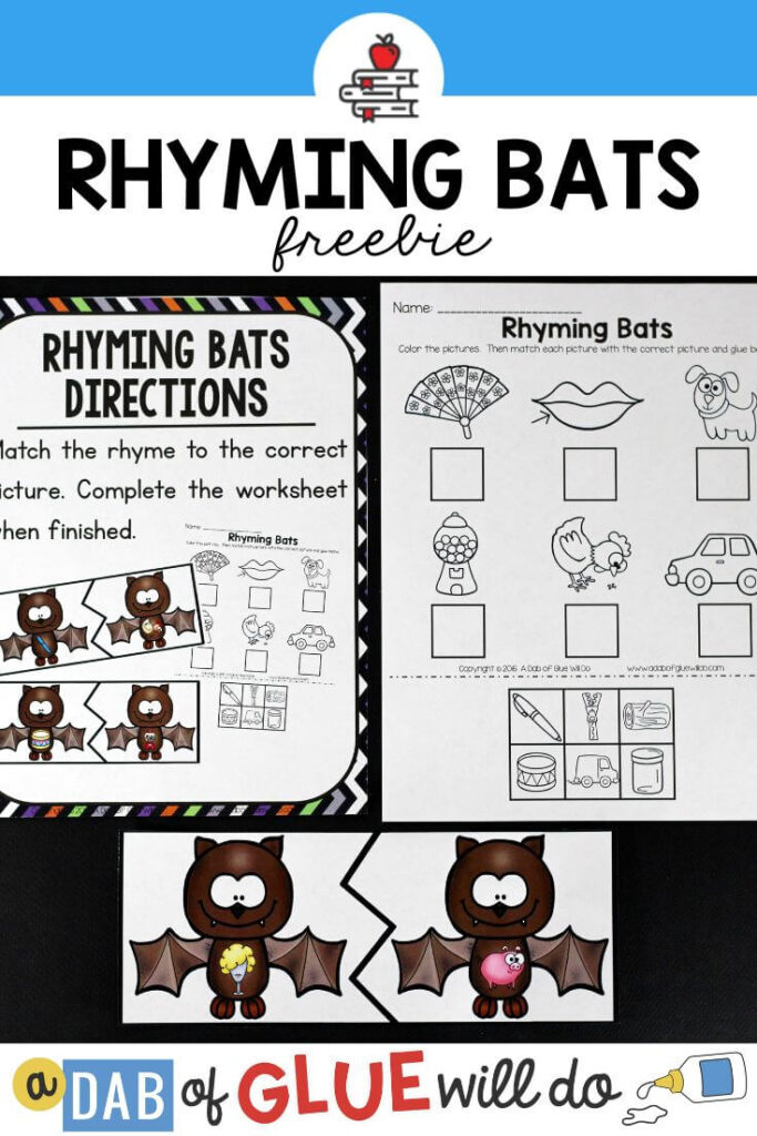Rhyming bats literacy center