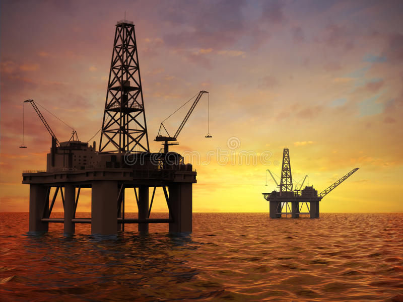 Oil rigs stock photos