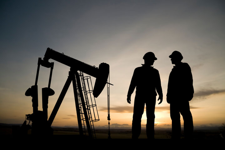 Free download oil well and two oil workers at dusk x for your desktop mobile tablet explore oil wells wallpaper oil rig wallpaper puter oil field backgrounds wallpaper