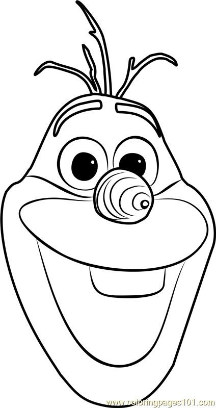Olaf face coloring page for kids