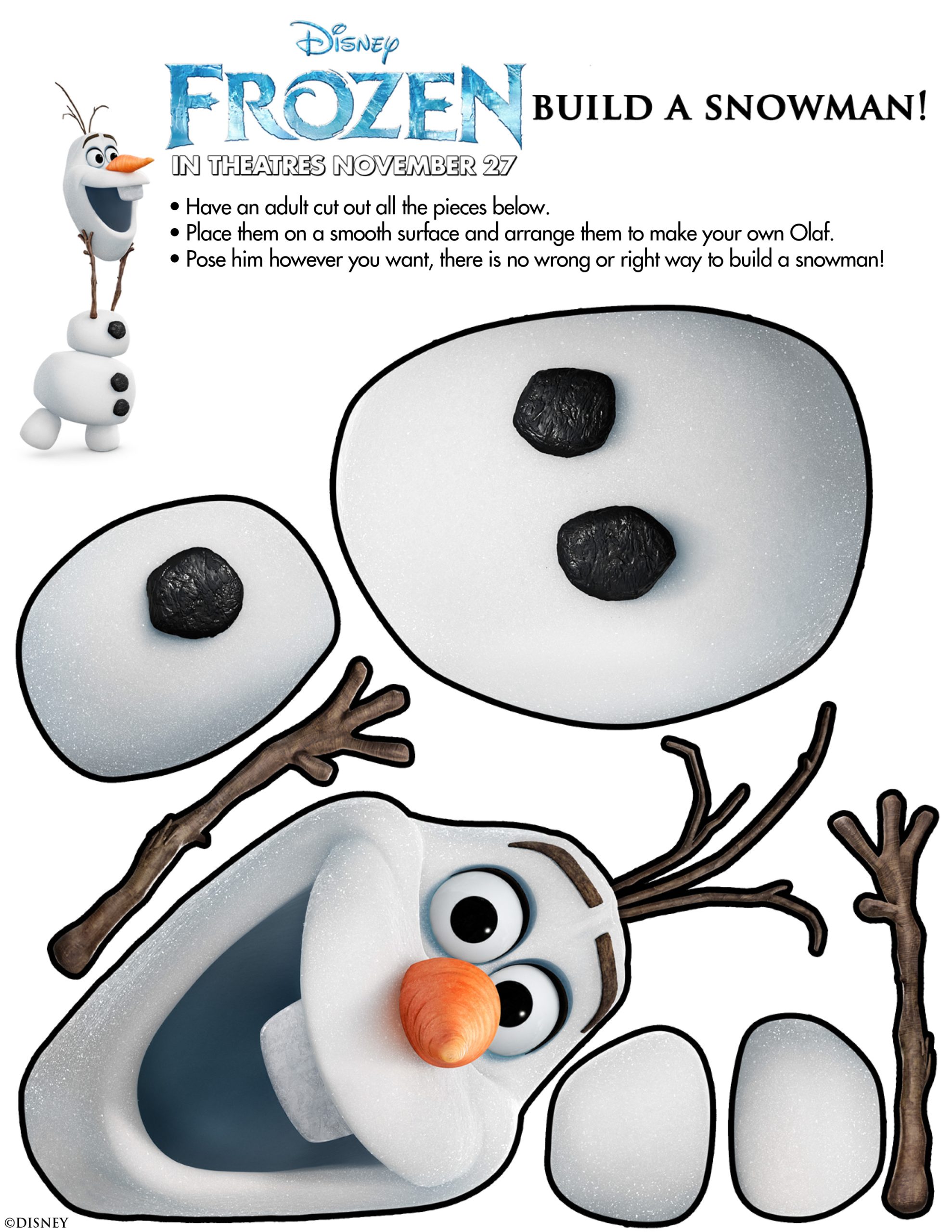 Olaf printable from disney frozen