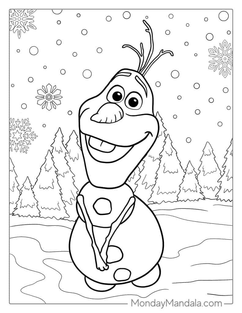 Olaf coloring pages free pdf printables