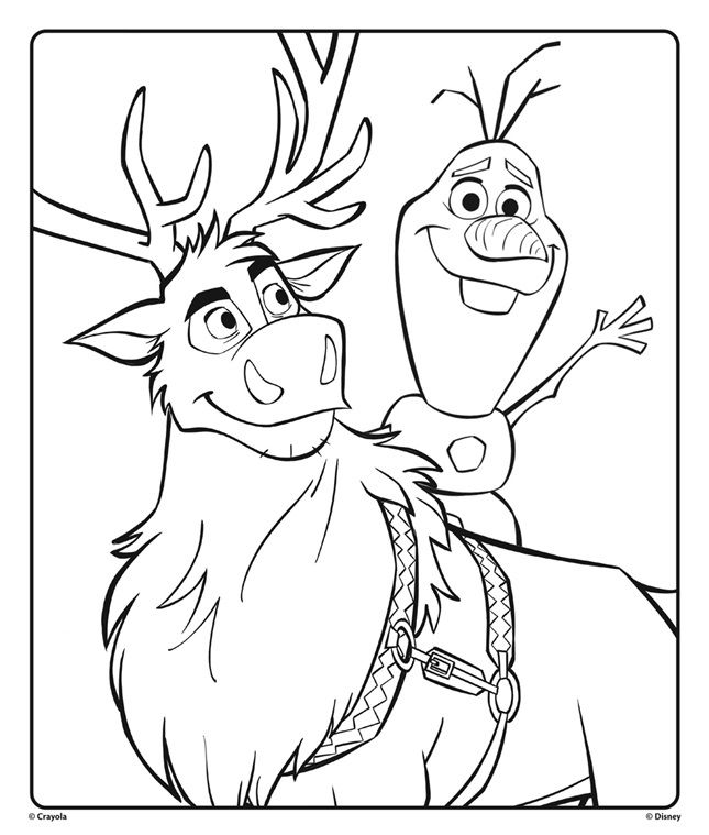 Olaf and sven from disney frozen coloring page frozen coloring pages elsa coloring pages disney coloring pages