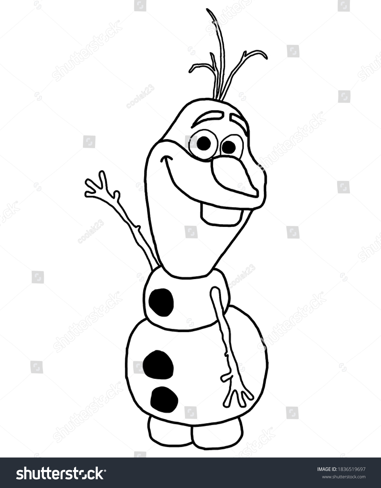 Hakuun coloring page olaf snowman liittyvã kuvituskuva
