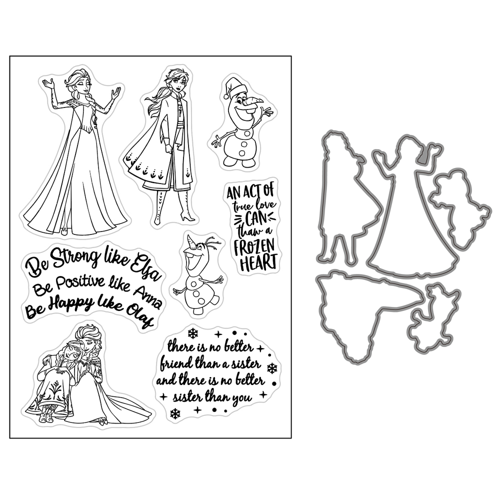 Disney frozen clear stamps and dies set anna elsa olaf stamp for diy scrapbooking decorative paper card making new arrival