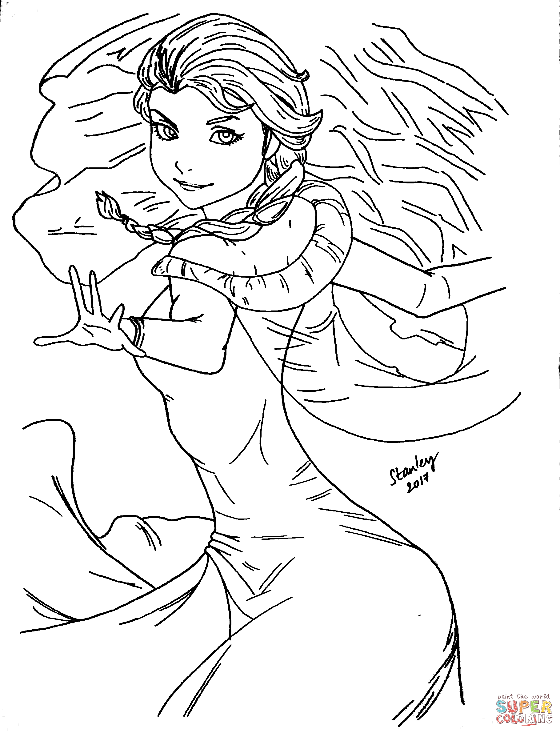 Elsa coloring page free printable coloring pages