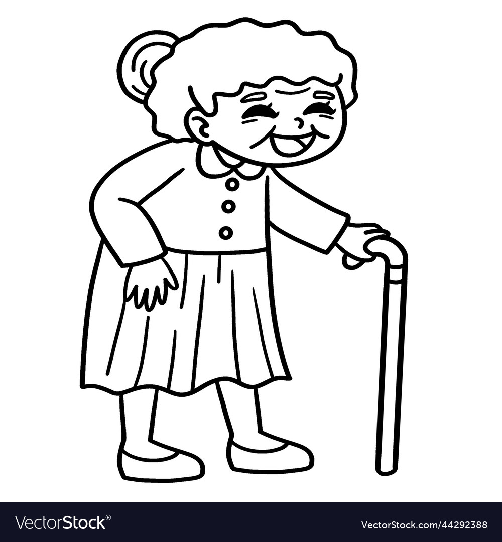 Old lady coloring pages