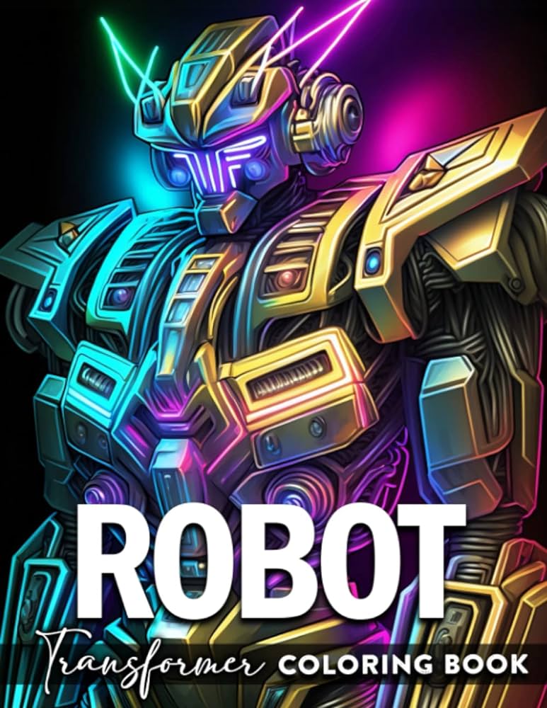 Robot coloring book coloring pages optimus prime bumblebee and other robots drawing images inside for teens adults stress relief birthday benjamin larissa books