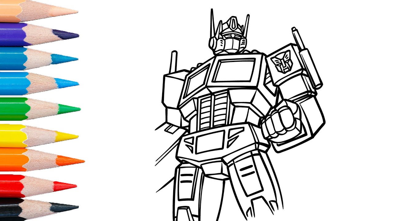 Optimus prime transformers coloring page