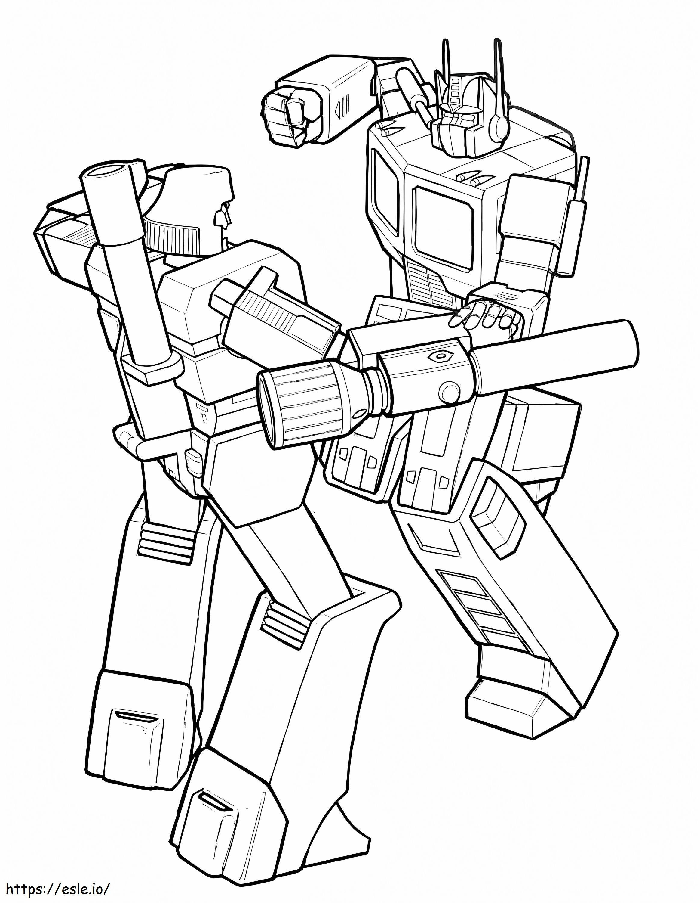 Megatron and optimus prime coloring page