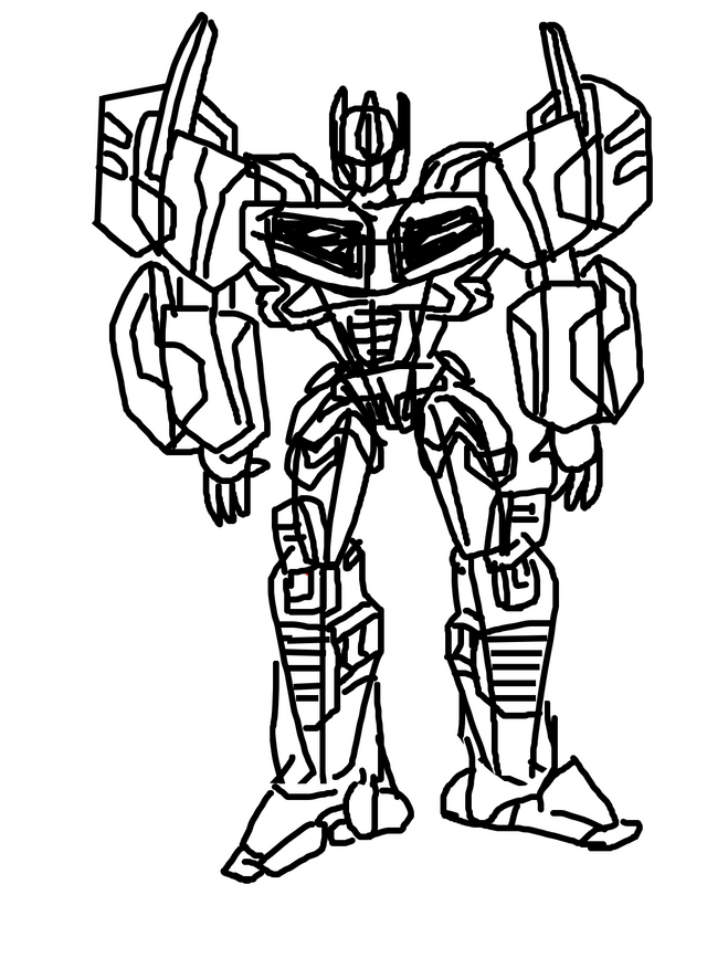Tried drawing optimus prime using a just a laptop trackpad rtransformers