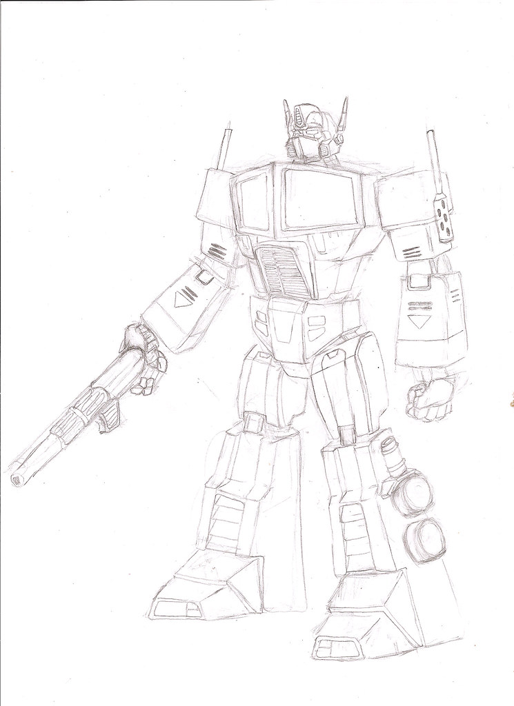 Optimus prime doodle this is an early sketch of optimus prâ