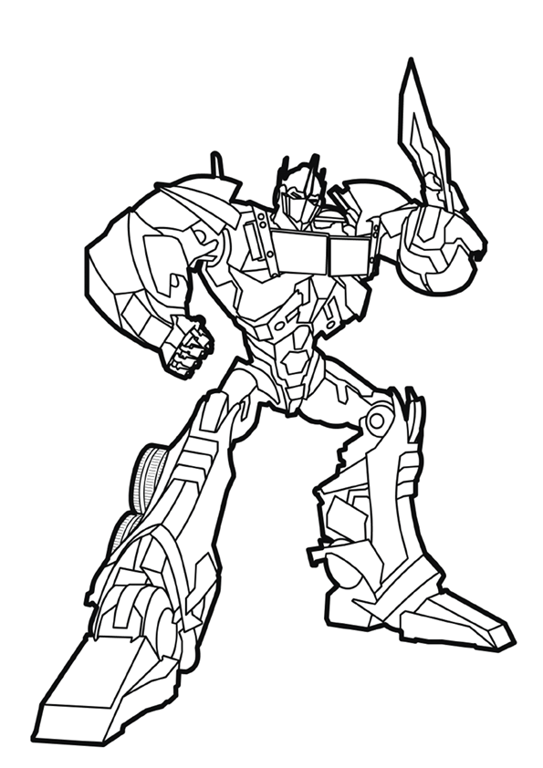 Optimus prime from transformers coloring page