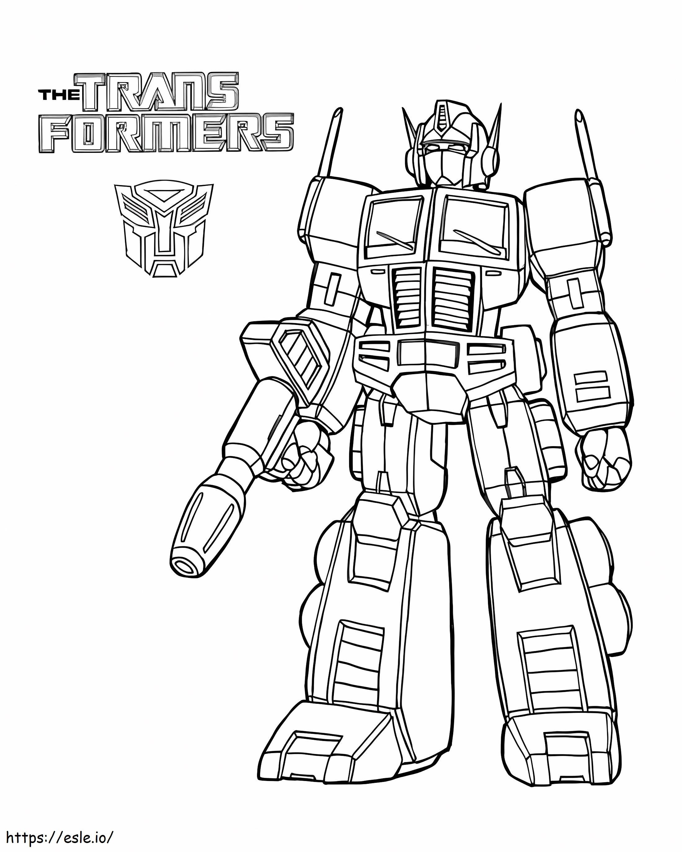 Optimus prime transformers coloring page