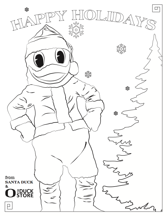 A santa duck coloring page perfect for the kids super coloring pages oregon ducks coloring pages