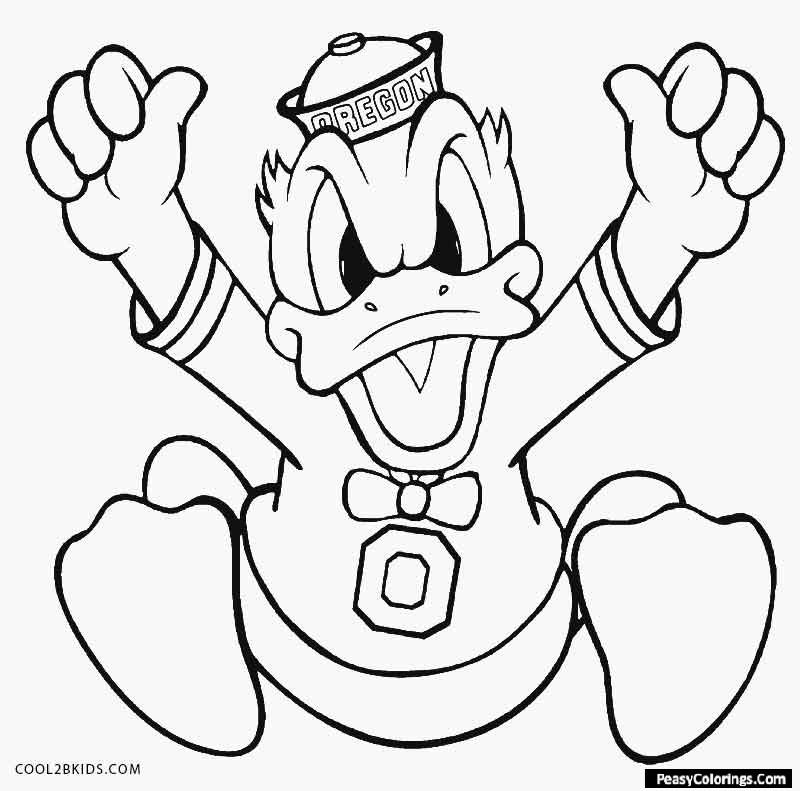 Excited donald duck coloring pages
