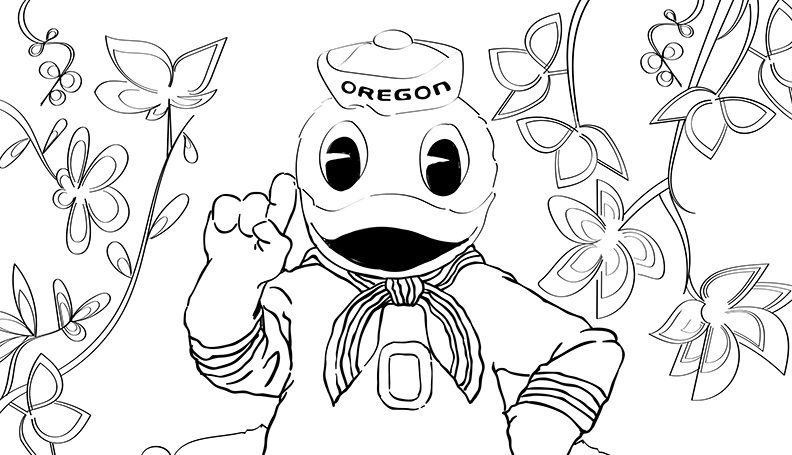 Activity the duck coloring page