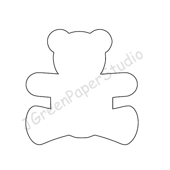 Plantilla de oso de peluche imprimible pdf descarga digital teddy kids coloring page crafts plantilla pulgadas oso de peluche imprimible