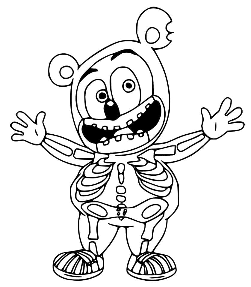 Halloween gummy bear coloring page