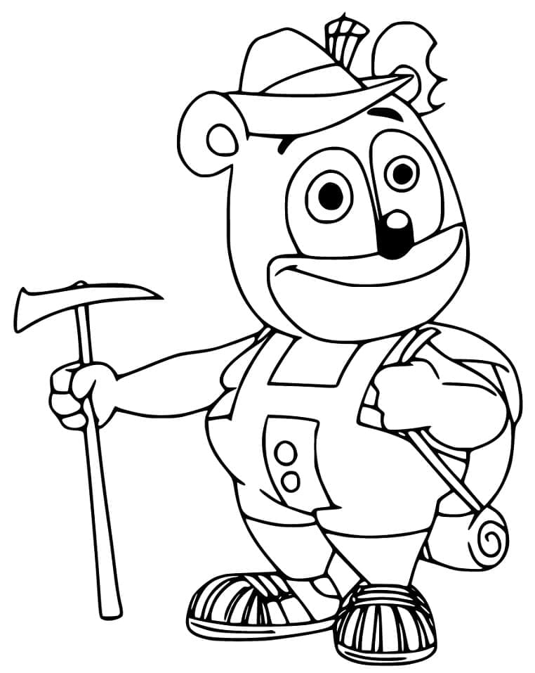 Friendly gummy bear coloring page