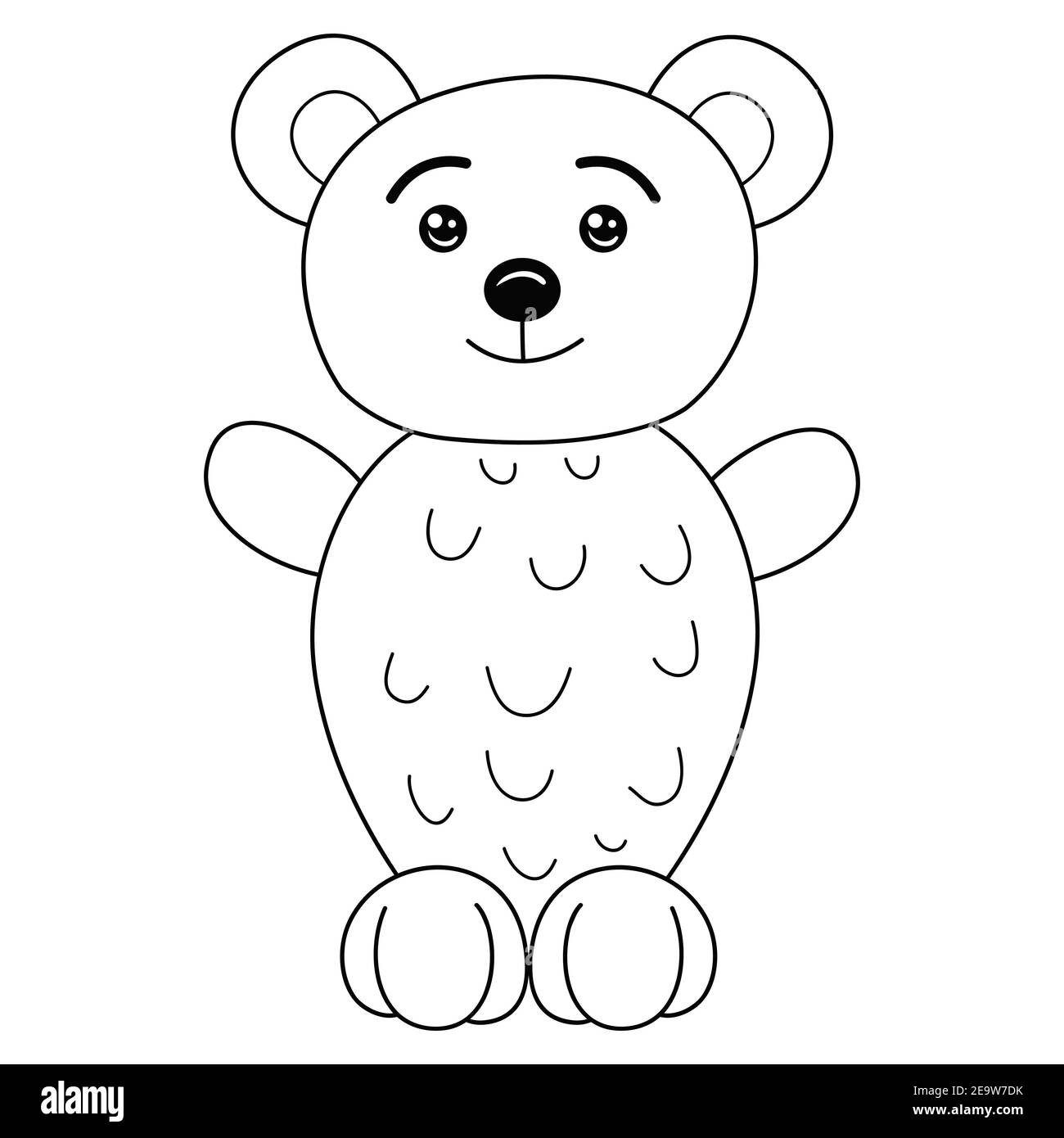 Una bonita imagen de oso de dibujos animados para la actividad relajantelãnea ilustraciãn de tilo artãstico para imprimir imagen vector de stock