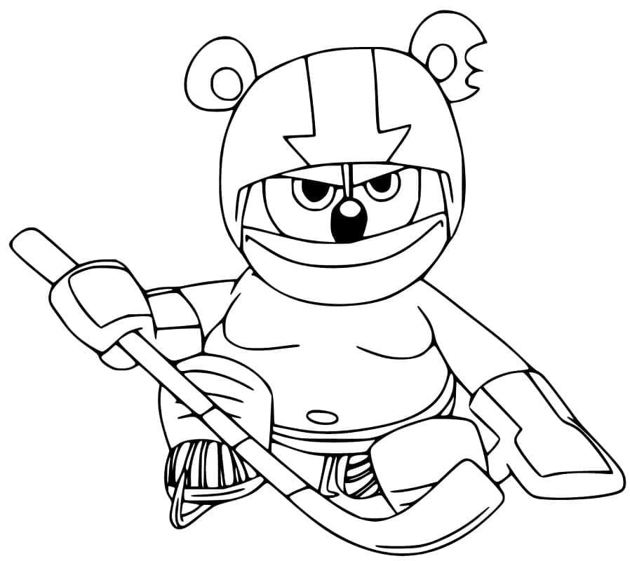 Gummy bear is playing hockey coloring page