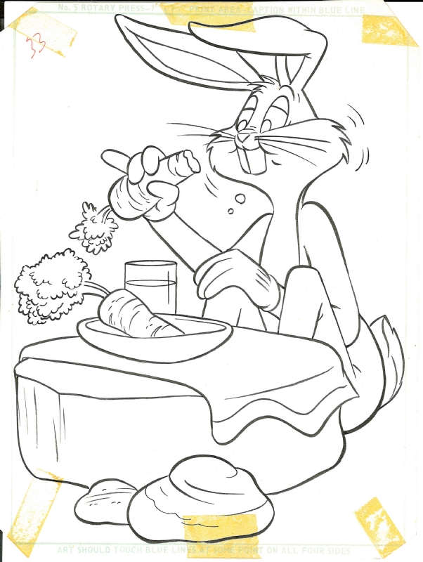 Bugs bunny coloring book page in dwayne dushs z