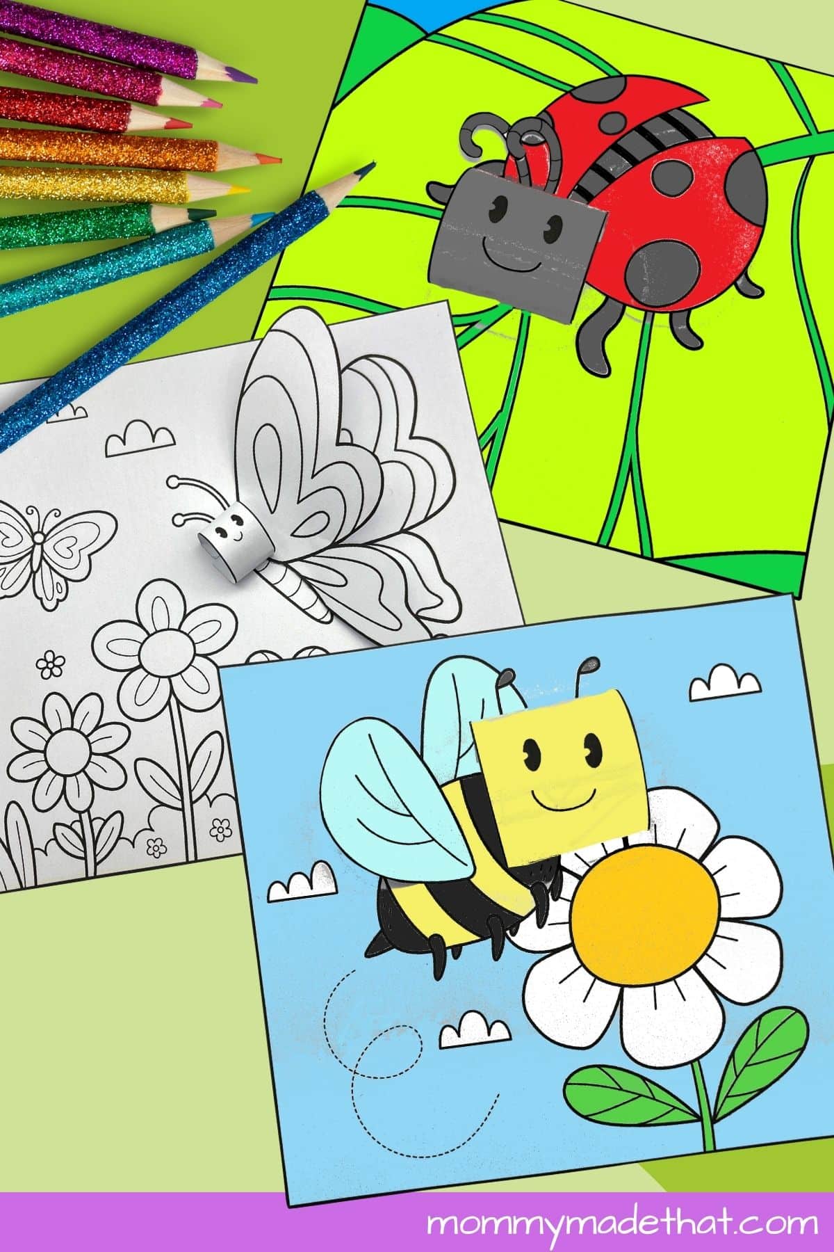 D bug coloring pages free printables