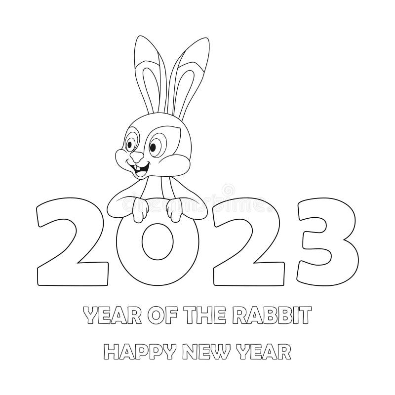 Chinese year rabbit coloring page stock illustrations â chinese year rabbit coloring page stock illustrations vectors clipart