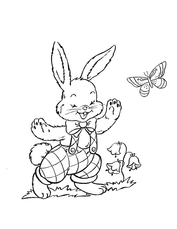 Bunny coloring pages vintage