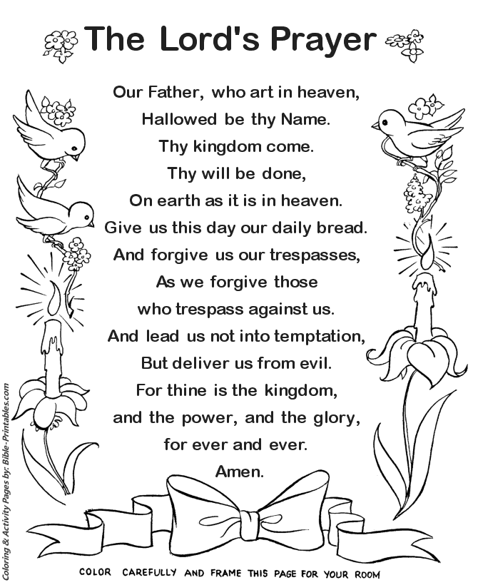 The lords prayer frameable text bible