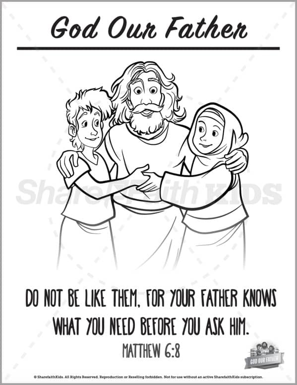 Matthew god our father preschool coloring pages â