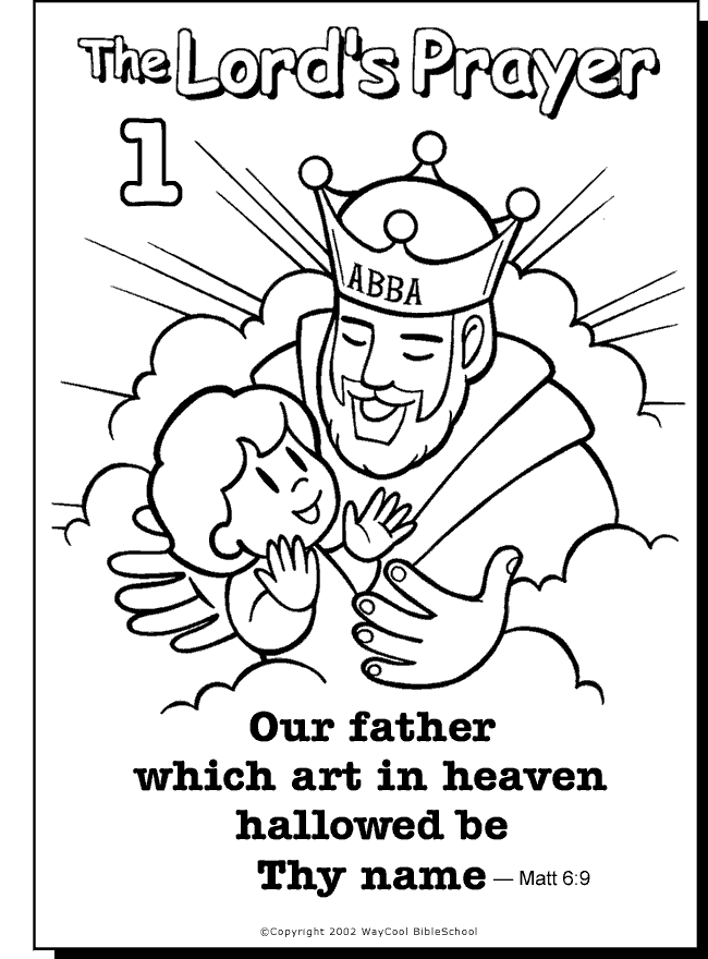 The lords prayer sunday school coloring pages our father prayer bible coloring pages