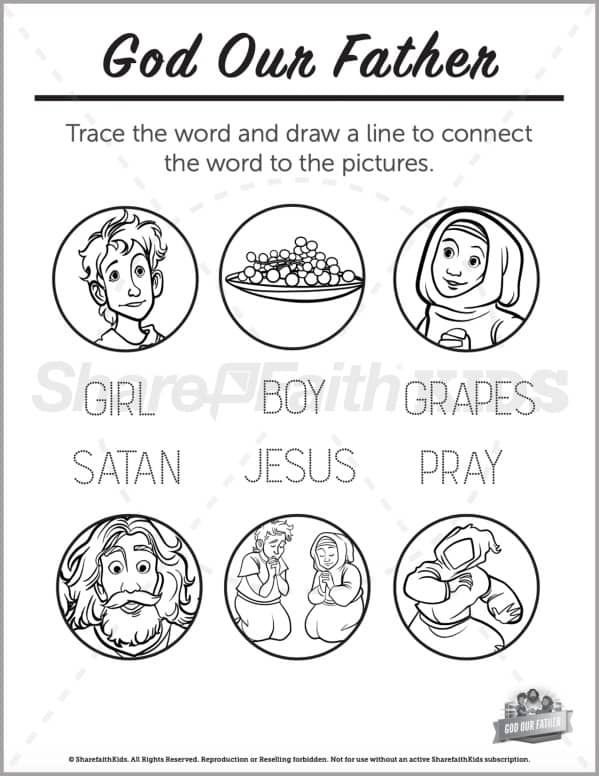 Matthew god our father preschool word picture match â