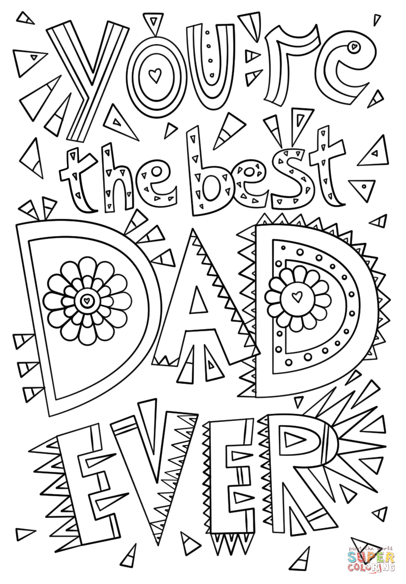 Youre the best dad ever coloring page free printable coloring pages