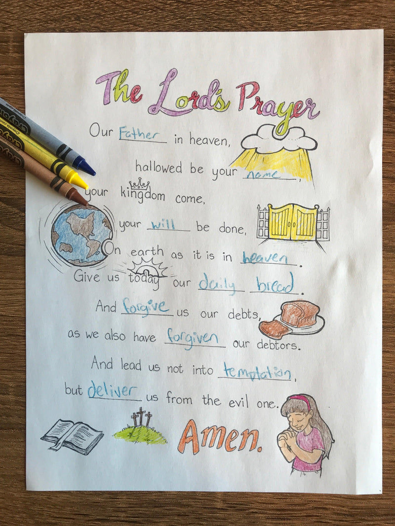 Lords prayer coloring page